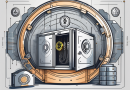 A secure vault with various cryptocurrency symbols on it